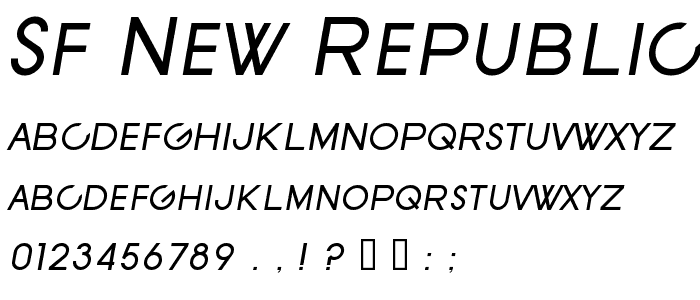 SF New Republic SC Italic font